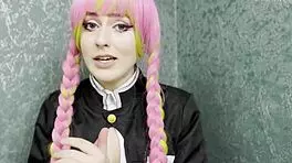 Kanroji Mitsuri uses her big breasts to pleasure you. She makes you cum hard!