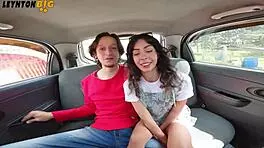Small sexy colombian teen humiliated with big cock in moving car