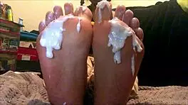18 year old latina gets foot worship on webcam