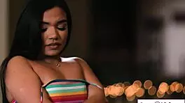 petite stepsister demands sexy striptease and girl on girl fun