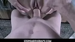 Stepdadtherapy redhead teen stepdaughter works on stepdads cock lola fae