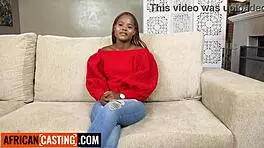 Busty ebony teen 18+ cutie drilled hard in interracial casting