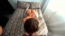 horny stepmom wakes to stepsons cock in mouth, moaning
