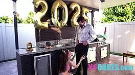 tiny slut takes massive cock on nye, adorable and huge