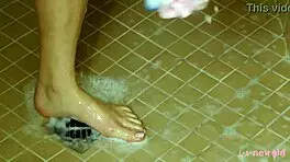 Gorgeous Blonde Petite Takes Shower In Interview Setting