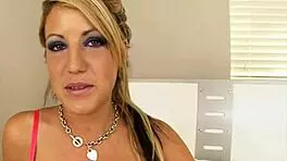 cute darling engulfing guy's hard package with passion