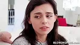 Practicing Blowjob With Stepdad's Big Cock