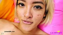 Gorgeous asian model displays her body in interview