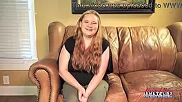 Curvy Redhead Rose Masturbates, Gives a BJ, and Gets Her Pussy Fucked! 😉