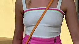 petite teen khloe kapri flashing and sucking cock outdoor