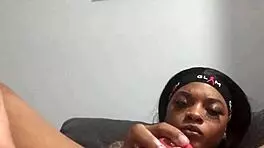 kashofficials upclose hairy pussy play with dildo and vibrator fingering wet tight ebony ass