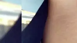 Fucking my dildo outside neighbors house with shoes and stockings