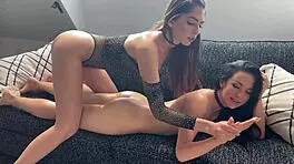 lesbian play with zuzu includes foot massage tickling and body exploration for subscribers 😍