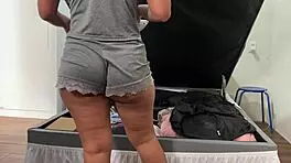 camera catches niece arranging bed