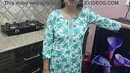 Indian Stepmom Interacts with Stepson in Kitchen