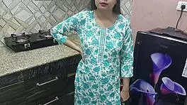 Indian Stepmom Interacts with Stepson in Kitchen