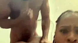 sexy busty ebony marrijanee gets oiled and fucked doggy style by her neighbor