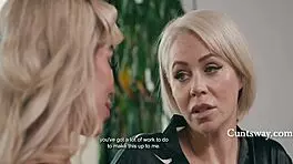 Why is this American milf rimming and licking that Asian babe's tight pussy as punishment for the wild party?