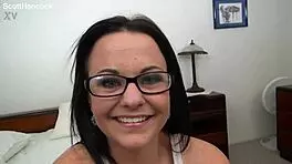 Brooklyn daniels cute coed pov blowjob and huge cum facial