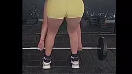 Nicole medallo sweats in the gym to get a hot body and please guys with anal and cum.