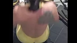 Nicole medallo sweats in the gym to get a hot body and please guys with anal and cum.