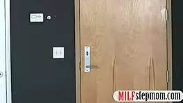 stepmom catches teen riding cock on the couch