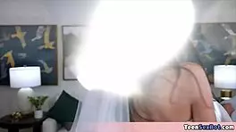 Tiny brunette babe cums on monster cock audition