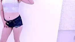 Sexy Young Brunette Teen Gets Fucked Hard on Sofa at Casting