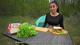 Hey, this hungry stranger traded his dick for my sandwich in wild POV!