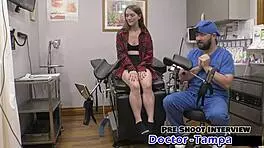 Dr. Tampa performs relaxed gynecology exam on Mira Monroe.