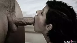 I watch the babysitter handle that huge cock with care