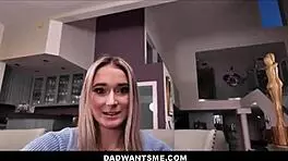 Cute tiny 18+ tits blonde teen 18+ stepdaughter cums during family fucking her huge cock stepdad pov - thea summers mike mancini