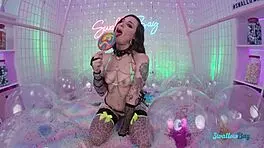 Oh wow, can this college girl in pantyhose handle rough feet play and tiny 18+ pussy penetration?!