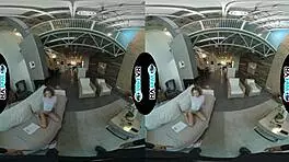 wetvr allie addison fucks horny landlord to pay rent in vr, taking that big cock