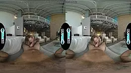 wetvr allie addison fucks horny landlord to pay rent in vr, taking that big cock