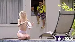 Brazilian Stepsister Flashes Tits At Gym, Tempting Uncle And Father-In-Law.