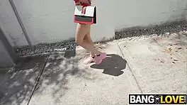 Lovely teen eagerly takes on a massive big black cock in intense hardcore session with deep penetration.