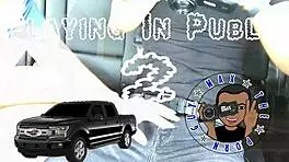 Petite Tattooed Babe Gives Outdoor POV Blowjob to Monster Big Black Cock in Backseat Until Cum