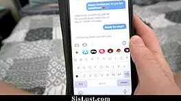 Horny stepsister rides and blows stepbrother to soothe long distance blues