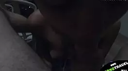 She sucks my dick on the balcony with friends watching