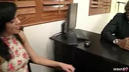 black monster cock destroys dirty petite teen with small tits after lesson, rimjob, and massive facial in interracial sex