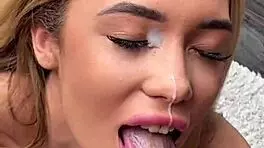 Petite Blonde Screams In POV Missionary, Cum Splashes Face After Doggy