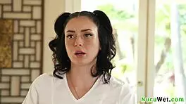 What Happens When Busty Teen Masseuse Showers with Client Before Nuru Massage Session