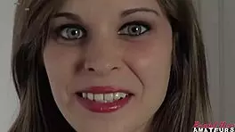 skinny brunette livia casually fingers her pussy with a dildo then sucks a big cock