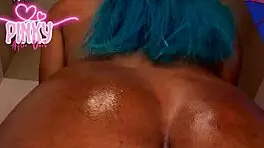 In part two, the young beauty grinds her creamy pussy on the tub edge.