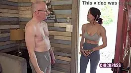 In a homemade roleplay, petite milf Scarlett Foxx bends over for a stranger's doggystyle fuck