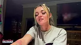 skinny blonde cutie sassy sucks cock then gets pussy pounded hard!