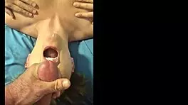 the wife takes multiple facials from her husband while he watches, big ass housewife