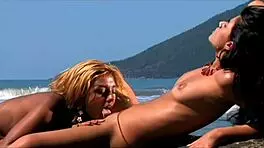 Young Lesbians Lick Tight Shaved Pussies And Toy Wet Holes In Sensual Outdoor Session With Close-Up Kissing