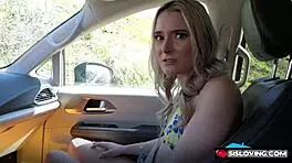 omg 😈 thea summers grabs that big cock and rubs it hard to say thanks!